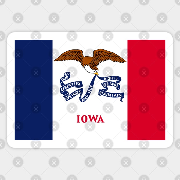 Iowa Flag - States Flag Sticker by The lantern girl